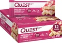 Quest Nutrition - Didelis baltymų kiekis, Mažas karbas, Gluten Free, Keto Friendly, 12 Count Baltas Šokoladas Aviečių