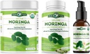 PURA VIDA MORINGA Milteliai 8 oz kapsulės (120 Count) ir organinis Moringa aliejus (2fl oz)
