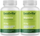 Bioperine 10 mg (240 vegetariškų kapsulių) (120 x 2) - No Stearates - Vegan - Non GMO - Gluten Free - Absorbcijos sustiprintojas