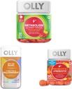 OLLY Metabolizmas Gummy Žiedai, Apple Cider Act, Vitaminas B12, Chromas, Energija ir Digitative Health Chewable Addition (30 Count) ir OLLY Beat The Bloat Capsules, Digitative Support Fermes, Priedas moterims (25 Count)