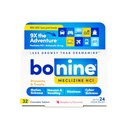 Bonine Non-Drowsy Motion Life Relief - Kramtomosios tabletės su Meclizine HCL 25mg - Ne Drowsy Medicina Pykinimas ar judesio liga - Kruizinių pagrindai - Aviečių skonio, 32 Kramtomosios tabletės
