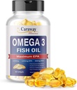 Omega 3 žuvų taukai 2,000mg- farmacinis laipsnis. 1000mg EPA 500mg DHA. Burbosės kapsulės be žuvies skonio. Visi natūralūs, organiniai, Ne GMO, Gluten nemokamai vyrams ir moterims.