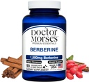 Daktaras Morse Berberine priedas 1500mg, Berberine HCI su Ceilonas Cinnamon, Ekstra stiprumo formulė, Pagaminta JAV FDA-Registruotas, NSF- Sertifikuotas įrenginys, 90 Capsules