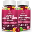 Kreatino monohidratas Gummies - 5g vyrams ir moterims, 160 Count ir kreatino Chewable papildai raumenų skeleto, raumenų stiprumas, energijos Boost, ir raumenų statybininkas, Cukraus nemokamai, Veganas