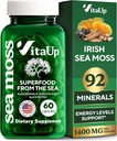 Wildcrafted Irish Sea Moss Capsules with Burdock Root & Bladderwrack - USA Made Sea Moss Advanced for Hair, Skin, Immune & Energy Levels Support - SeaMoss Pills - 60 Vegan Capsules