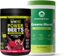 Nuostabi Žolės Žalieji Maišymo Supermaisto: Super Žalieji milteliai Smoothie Mix for Boost Energy, 60 Servings & Nature Fuel Power Beets Pudrai, Beet Root Pows, Parama Gamtos energija, 60 Servings