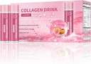 Collagen Drink with 6000 mg Marine Collagen Peptides, Liquid Collagen Shots for Women Support Beauty, Collagen Supplements for Skin, Plaukų ir nagų sveikata, 0,85 Fl.Oz (25 ml) x30 Buteliai, Kraujo apelsinų