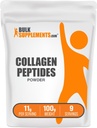 BulkSupplemen.com Collagen Peptides milteliai - galvijų kolageno milteliai, kolageno miltelių papildas - hidrolizuotas & Gluten Free, 11g per Serving, 100g (3,5 oz) (pakuotė 1)