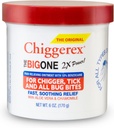 Chiggerex 2X Pirmoji medicininė pagalba Chiggers, Mosquito Bites, Ticks ir Bug Bite Relief su Aloe Vera & Chamomile, 6 oz