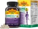 Country Life CORE Daily-1 moterims 50 + Multivitaminas - Formuluota moterims per 50, Visiškas Kasdienis mityba su moterų sveikatos mišiniai, Coenzamated B vitaminai, Probiotikai, ir Digive fermentų