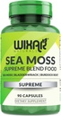 Organic Sea Moss Capsules - Bladderwrack su Burdock root Capsules - Irish Seamoss Pills - Stipresnis Than Sea Moss Gel - Dr Sebi Inspired - Žaliavinės jūros Moss milteliai - Irish Moss (90 Caps)