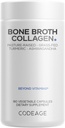 Codeage Organic Bone Broth Collagen Peptides Capsules Addition, Bone Broth Grass Fed Beef, Free- Range Chicken, Turmeric & Ashwagandha - Collagen Types I, II, III - Non- GMO - 180 Capsules