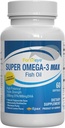 Super Max Omega-3 Fish Oil 2400 mg Made in Norway - High Potency Fish Oil Omega 3 Supplements for Women and Men, Triglyceride Form with EPA and DHA Supplements No Fishy After Taste Lemon Flavor