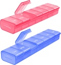 AUVON 2 Pack Weekly Pill Organizatorius, Dual- Color didelis pilk Case Set for Multiple Pill Tracking, Pill Box 7 Diena kelionėms, Pill konteineris namų naudojimui laikyti vitaminai, papildai, Vaistai