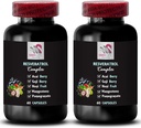 Kasdienė energija - RESVERATROL kompleksas - Berry Blend, Hidration Balance, Galingas antioksidantai, Natūralūs ingredientai, Noni Power, Berry Benefits, Maistinė parama, Gaivus skonio 2 Buteliai 120 Caps