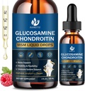 (2 pakuotė) Gliukozaminas Chondroitinas MSM Skysti lašai, High Absorption, Antioksidantas, Imuninis, Kaulų Palaikymas, MSM Priedas vyrams ir moterims, Veganas, Sugare-Free, Aviečių skonio, 1 Fl Oz