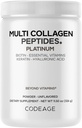 Codeage Multi Collagen for Women & Men Biotin 10000mcg Keratinas, baltymų milteliai Vitaminas C B6 D3, Hialurono rūgštis, Niacinas - Hidrolizuotas Collagen Coffee Creamer 5 Tipai - Neflavored - Non- GMO - 11.5oz