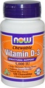 Now Foods Vitamin D-3, 5000 IU, Mint flavor120 Chewables