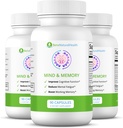 Ben 's Natural Health Prod & Memory Additive, Nootropinis smegenų palaikymo su Rhodiola, Žalioji arbata, Cleys & Quercetin, 90 kapsulės, 3 rinkinys