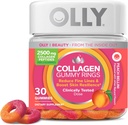 OLLY Collagen Gummy Žiedai, Palaiko odos elastingumą ir kietumą, 2.5g Collagen, Clinical- Teed, Peach, 15 Dienos tiekimas - 30 Skaičiavimas