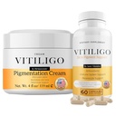 O. M. Vitiligo papildymas ir pigmentacija Kremas rinkinys ® 124; 60 Vitiligo kapsulės ir 4fl Oz kremas ® 124; Sumažinti baltą puodai, Tobulinti odos pigmentacija & Neutralizuoti odos Tone ® 124; natūralus sprendimas (1)