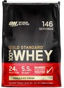 Optimum Nutrition Gold Standard 100% Išrūgų baltymų milteliai, Vanilla Ice Cream, 10 Pound (Pakavimo gegužės Vary)