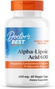 Gydytojo geriausias Alpha- Lipoic Acid 600, Palaiko antioksidantas funkcija & Glycemic Balances, Ne GMO, Gluten Free, Vegan, Soy Free, 600 mg, 60 Veggie Caps