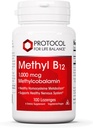 PROTOKOLAS DĖL LIFE BALANCE Metil B12 1,000µg - Vitaminas B12 Homocisteino metabolizmo - Parama smegenų sveikatos ir sveikatos nervų sistema - Kosher, Halal & Vegan - 100 Lozenges