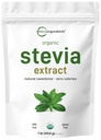 Pure Organic Stevia Mill, 1 Svaras (2,837 Servings), Aukščiausio laipsnio Stevia Green Leaf Extract Ref- A maždaug 124; Sumažintas bitter Aftertain- 0 Calorie, Natural Swetener, Cukraus Alternatyvus, Keto Friendly