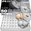 PQ Vaškas Ausų Sleept, Swimming - 50 Triukšmas Atšaukimas Silikoninis gelis Wax Earplugs, Ausų apsauga Miego ir Swim, Minkštas Vaškas Pagalvės su Garso Blokavimo lygis 32Db, (50 Pagalvės), Spalva: Balta