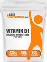 BulkSupples.com Tiamino mononitratas Milteliai - Vitaminas B1 milteliai, Tiamino B1 papildas - B1 vitaminai, Gluten Free, 125mg / serving, 100g (3,5 oz) (pakuotė 1)