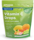 Amazon Basic Care Vitaminų C papildymas lašais, citrinomis, apelsinais ir greipfrutais, 140 skaičius (anksčiau SoundHealth)