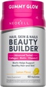NeoCell Hair, Skin and Nails Beauty Builder With Collagen, Biotin and Vitamin C, Includes Antioxidants, Gummy, Lemon, 60 Count, 1 Bottle