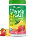 Organ Organ Organic Wonder Gut Fiber Addition Mills, 5 in 1 Sumaišymas su 1 Billion Probiotics, Žalieji, Vitaminas C, Adaptogenai Gut Health and Immune Support, Non- GMO, Braškių Lemonade, 7.05 oz