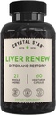 Crystal Star kepenų Renew, 60 Capsules, Žolinių kepenų valymo papildas, kuris palaiko normalios kepenų funkcijos & Promotes Toxin Išleidimo - Pieno Thistle, Ne GMO