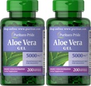 Puritan 's Pride Aloe Vera ekstraktas 25mg (5000mg ekvivalentas) Softgels, 200 Count (Packaging May Vary) (pakuotė 2)
