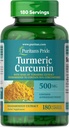 Pride Turmeric Curcumin 500mg, Standartizuota 95% cucuminoids, žolių dietos priedas antioksidantui Health, 180 Radpid spaudai kapsulės