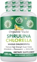 Organic Veda Spirulina & Chlorella Capsules, 1500mg, 300 Count - Spirulina Chlorella Capsules with Super Green Antioksidants, Phycocianin, Amino rūgštis - Boost Immunity, Energy, Support Digestion