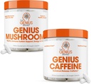 The Genius Brand - Genius Mushroom and Caffeine Supplement Bundle - Lion's Mane, Reishi and Cordyceps - Sustained Release Caffeine