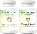 Dr Clark Store Flat Tummy Kit - 2 Digistive Support Formulės dėl sustiprinto skaitmeninimo, Bowel Reguliarumas & Gut Sveikata - Natūrali Digestic pagalbos priedas