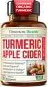 Organic Apple Cider Actas su dervinga Curcumin papildas & Imbier Digistive Health, Metabolizmas, Energetika & Bendra Parama - Organic Turmeric & Apple Cider Actas kapsulės. 60 Vegan ne GMO kapsulės