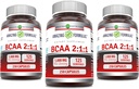 Amazonės formulės BCAA 2: 1: 1 1000 Mg vienam servinčiam 124; Capsules ® 124; šakotosios grandinės aminorūgščių priedas (124; ne GMO 124; laisvojo gluteno 124; Pagaminta JAV (3 rinkinys, 250 grafas)