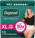 Depence Fresh Protection Suaugusiųjų vystyklai, Independence & Postpartum Bope Apatinė avalynė moterims, Vienkartinis, maksimalus, didelis, Blush, 15 Skaičius, Pakuočių gegužės Varis