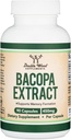 Bacopa Monnieri Capsules 20% Bacosides 450mg, 90 Count (Non- GMO, Gluten Free) Brahmi ekstraktas (Atminties priedas smegenų sveikatos, Focus, ir cognitive funkcija) pagal Double Wood