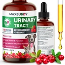 MaxBuddy Natural UTI Treatment Support - Cranberry Urinary Tract Infection Care & Prevention Assistance for Cats and Dogs – Kidney & Bladder Wellness Supplement Drops - Support for Urine Flow