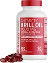 Bronsono Antarkties krilių aliejus 1000 mg su Omega- 3s EPA, DHA, Astaxanthin ir fosfolipidai 120 Softgels