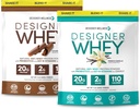 Designer Wellness, Designer Whey 2lb Prancūzų Vanilla ir 2lb Gourmet Šokoladas Bundle
