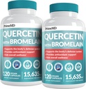 28-in-1 Quercetin su Bromelaino papildu - Quercetin 500mg kapsulės kasdieninei imuninei gynybai - Quercetin su vitaminu C ir Cinkas suaugusiems praturtintas vitaminu D (120 ct, pakuotė 2)