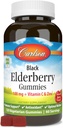 Carlson - Black Elderberry Gummies, su vitaminu C & Cinkas, imuninė parama, 120 Gummies