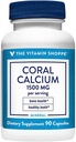 The Vitamin Shoppe Coral Calcium 1,500MG - Eco Safe Source of Calcium, Magnesium & Trace Minerals to Support Healthy Bones and Teeth (90 Capsules)